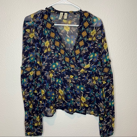 Meadow Rue Anthropologie Strasser Beaded Blouse XS - Picture 3 of 8